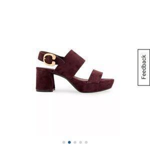 AEROSOLES Camera Suede Aubergine Platform Sandals NWT